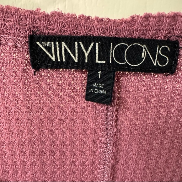 Torrid The Vinyl Icons Def Leppard Light Purple Pink Waffle Knit Long Sleeve Tee - Picture 3 of 9